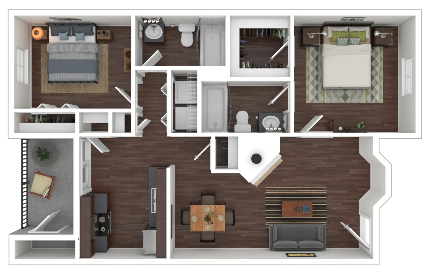 B1 3D Floor plan rendering